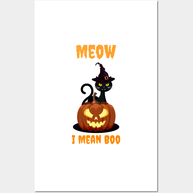 Meow I Mean Boo Wall Art by smkworld